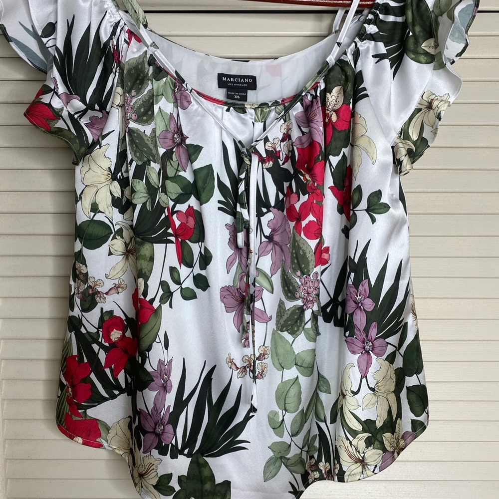 White floral blouse
